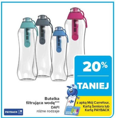 Butelka filtrująca wodę DAFI różne rodzaje promocja w Carrefour