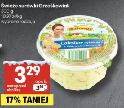 Świeże surówki Grześkowiak Colesław, wybrane rodzaje promocja w Delikatesy Centrum