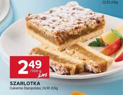 Ciasto szarlotka  promocja w Stokrotka