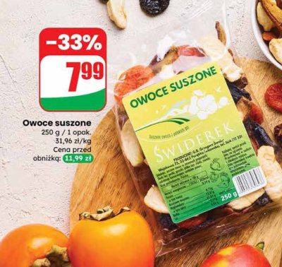 Owoce suszone promocja w Dino