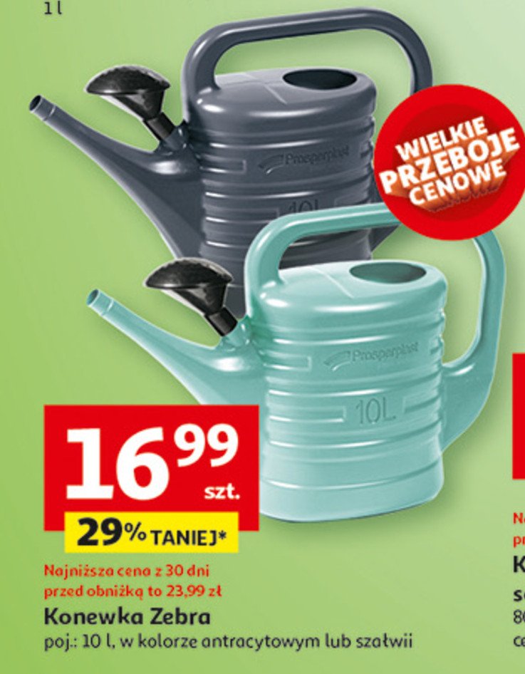 Konewka zebra 10 l promocja w Auchan