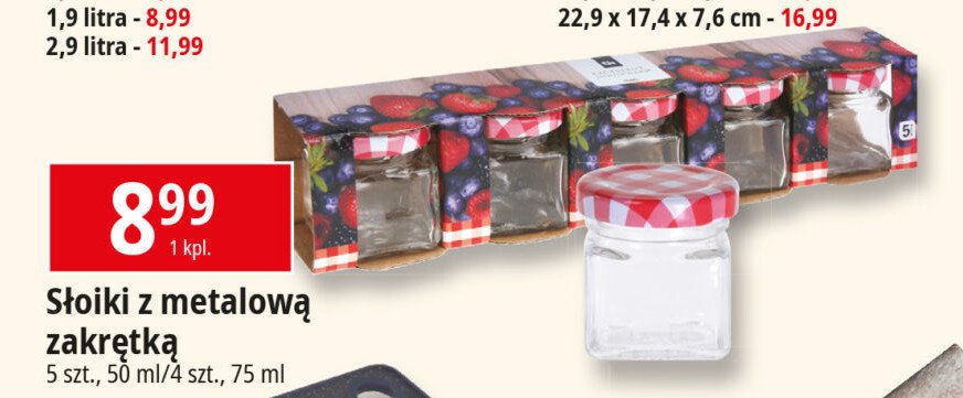 Słoiki z metalową zakrętką 50 ml promocja