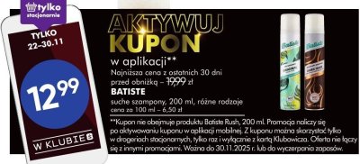 Szampon BATISTE suche szampony różne rodzaje promocja w Super-Pharm