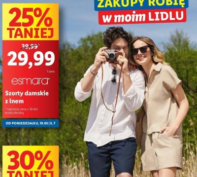 Szorty damskie z lnem Esmara promocja