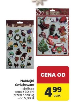 Naklejki świąteczne promocja w Carrefour