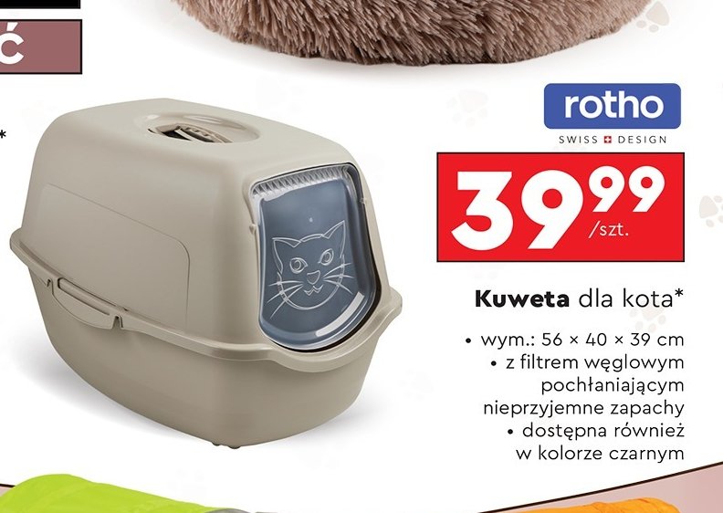 Kuweta dla kota z klapką Rotho promocja w Biedronka