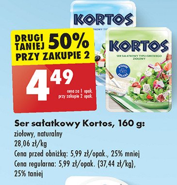 Ser sałatkowy kortos ziołowy Turek naturek Turek 123 promocja w Biedronka