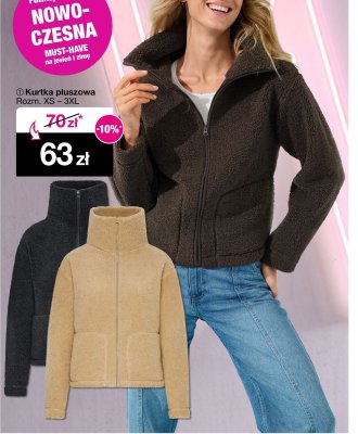 Kurtka pluszowa damska Rozm. XS – 3XL promocja w Woolworth