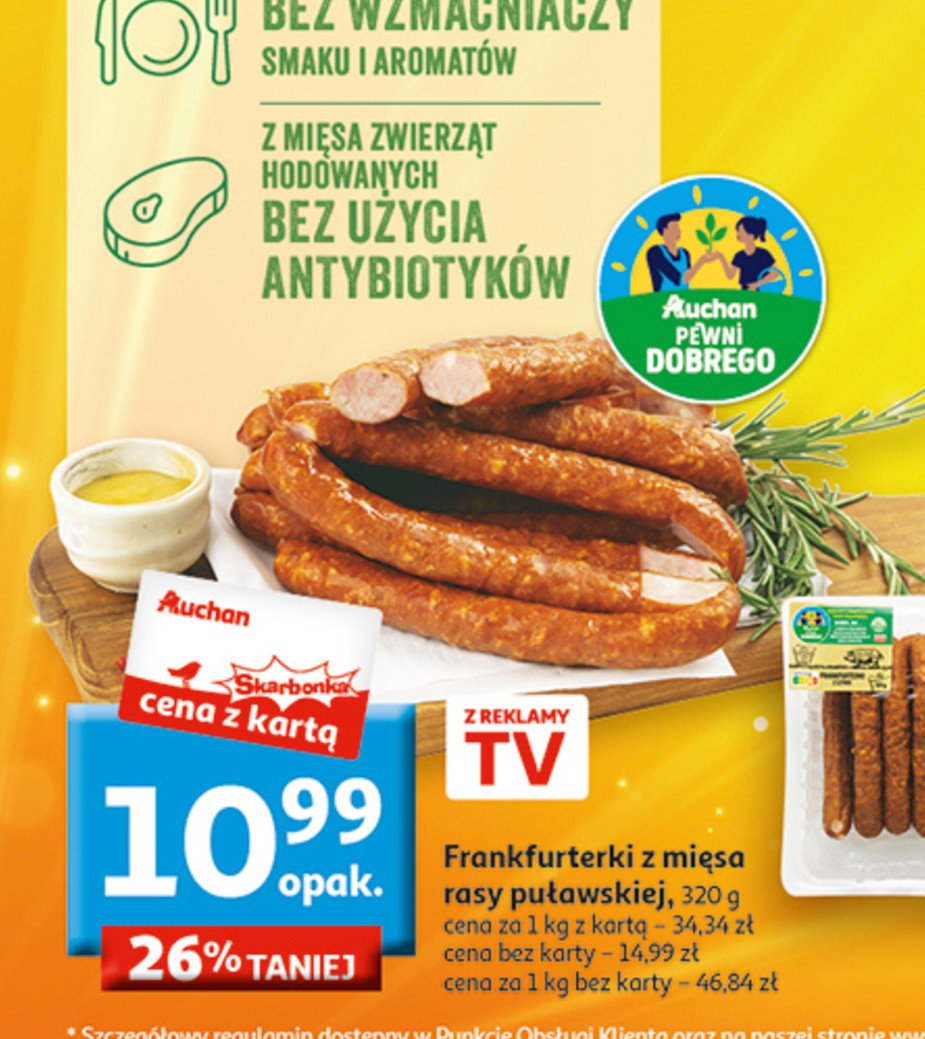 Frankfurterki Auchan pewni dobrego promocja