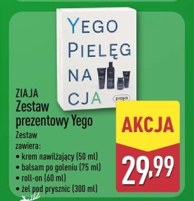 Zestaw prezentowy Yego - krem nawilżający, balsam po goleniu, żel pod prysznic, żel pod prysznic promocja w Aldi
