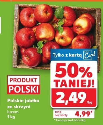 Jabłka polskie ze skrzyni luzem 1 kg promocja w Kaufland
