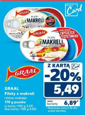 Filety z makreli Graal różne rodzaje 170 g  promocja w Kaufland
