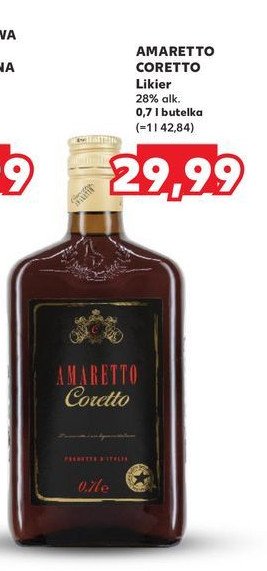 Likier Amaretto coretto promocja