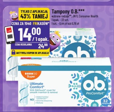 Tampony O.B. JNTL Consumer Health promocja w POLOmarket
