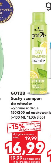 Suchy szampon extra fresh Got2b fresh it up promocja