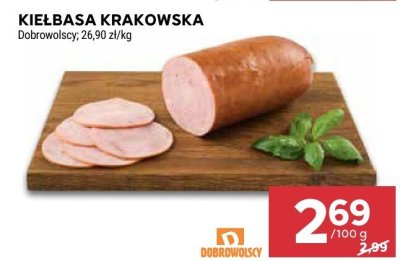 Kiełbasa krakowska Dobrowolscy promocja w Stokrotka
