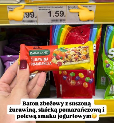 Baton zbożowy z żurawiną promocja w Dino