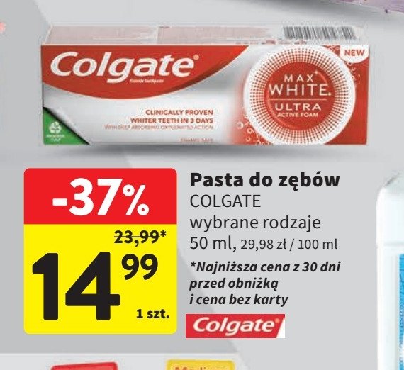Pasta do zębów ultra active foam Colgate max white promocja