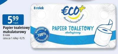 Papier toaletowy makulaturowy Eco+ promocja w Leclerc