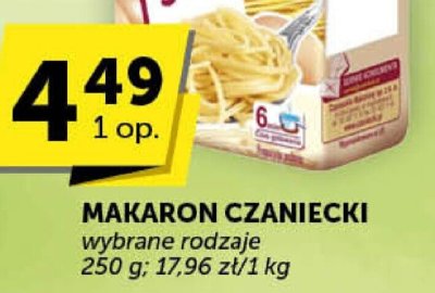 Makaron Czaniecki wybrane rodzaje promocja w Euro Sklep