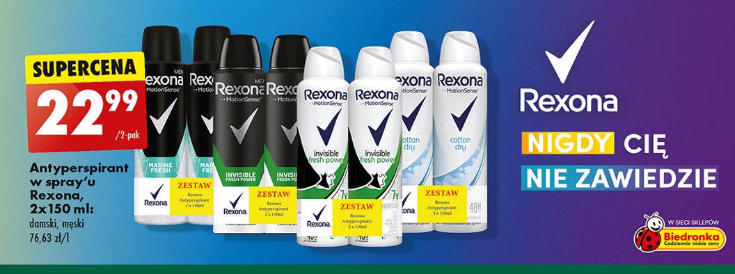 Dezodorant stay fresh marine Rexona men motionsense promocja