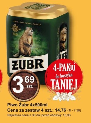 Piwo Żubr 4x500ml promocja w Hitpol