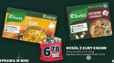 Bulion grzybowy, rosół z kury Knorr promocja w Stokrotka