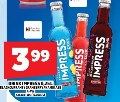 Drink Impress 0.25L black currant / cranberry / kamikaze promocja w TOPAZ