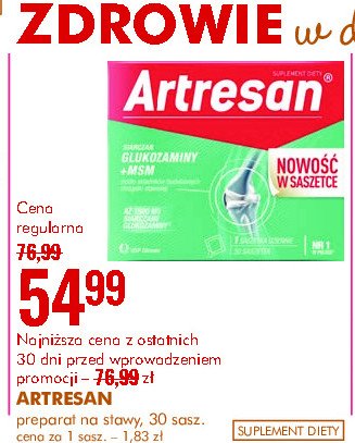 Tabletki na funkcjonowanie stawów Artresan promocja