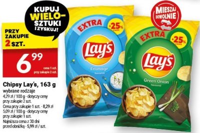 Chipsy Lay's, 163 g promocja w Twój Market