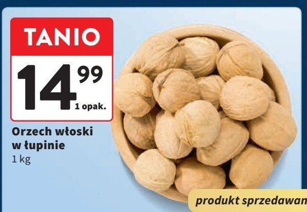 Orzechy włoskie w łupinie promocja w Intermarche