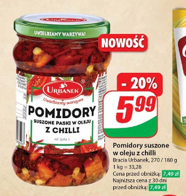 Pomidory suszone w oleju z chilli Urbanek promocja w Dino
