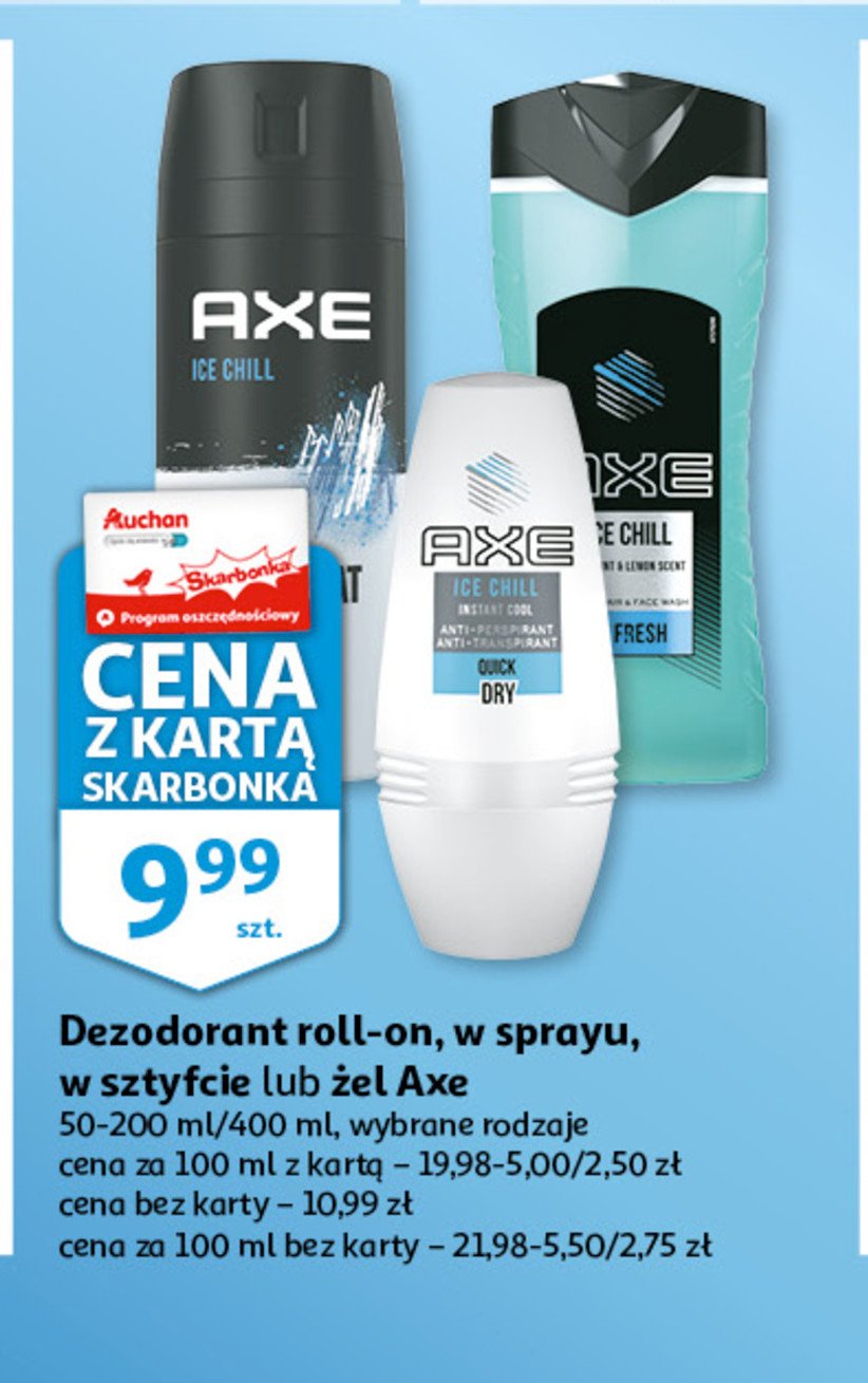 Dezodorant dry Axe ice chill promocja