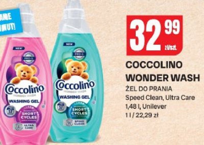 Żel do prania Coccolino Wonder Wash Speed Clean, Ultra Care promocja w Chorten