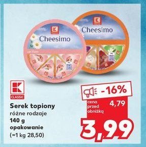 Ser topiony z szynką K-classic cheesimo promocja