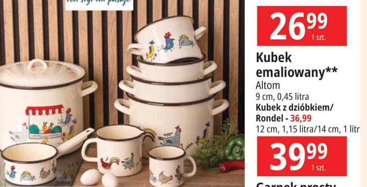 Kubek emaliowany 450 ml Altom promocja