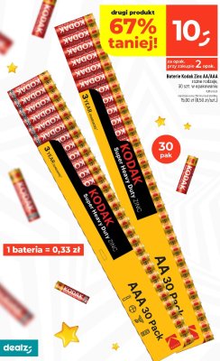 Baterie Kodak Zinc AA/AAA promocja w Dealz