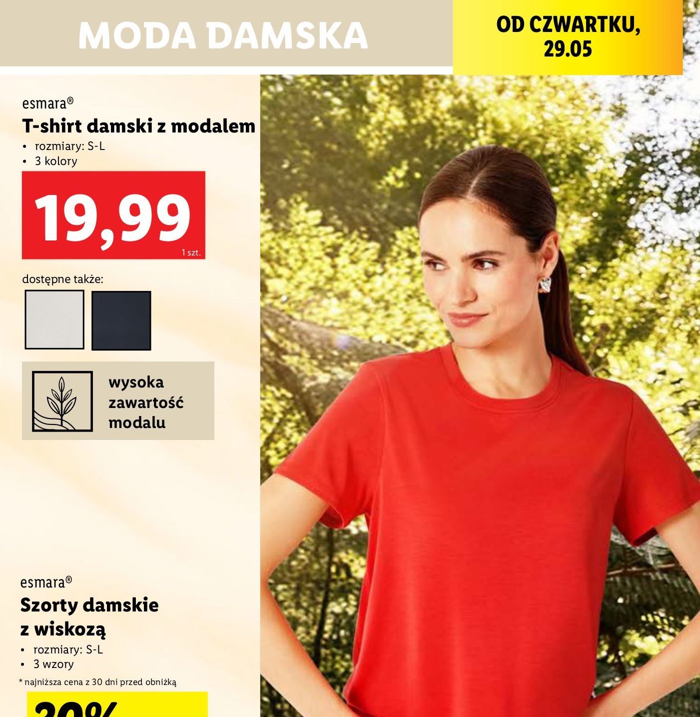 T-shirt damski s-l Esmara promocja w Lidl