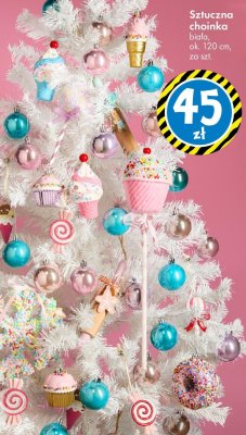 Sztuczna choinka biała ok. 120 cm promocja w Tedi