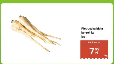 Pietruszka biała korzeń luz promocja w Biedronka