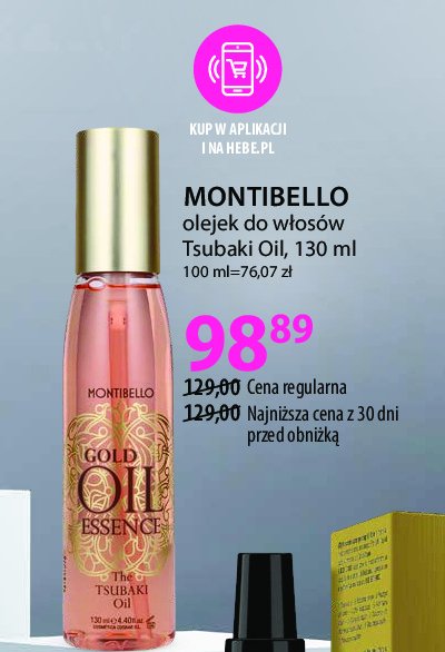 Olejek do włosów tsubaki MONTIBELLO GOLD OIL ESSENCE promocja