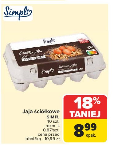 Jaja ściółkowe kl. l Simpl promocja w Carrefour Market