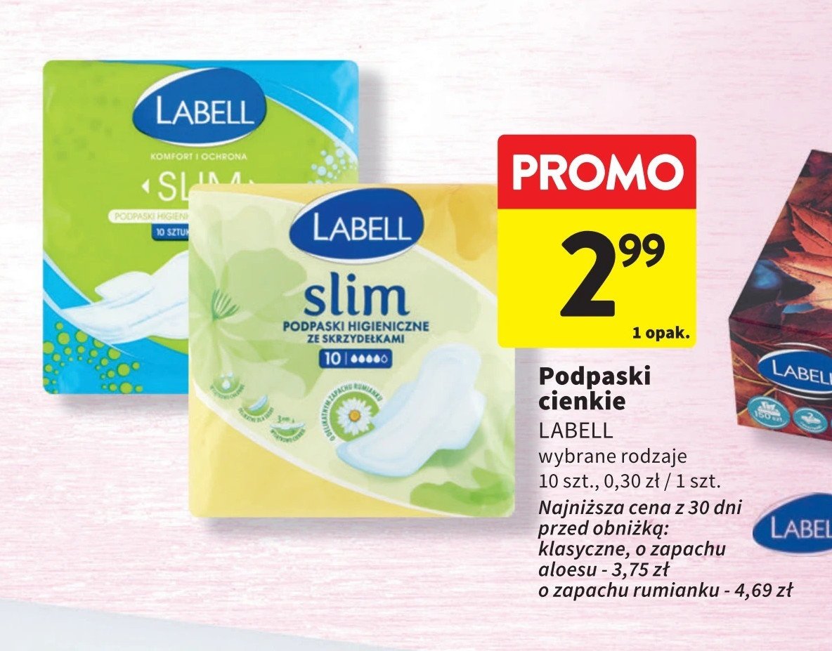 Podpaski higieniczne slim rumianek Labell promocja w Intermarche