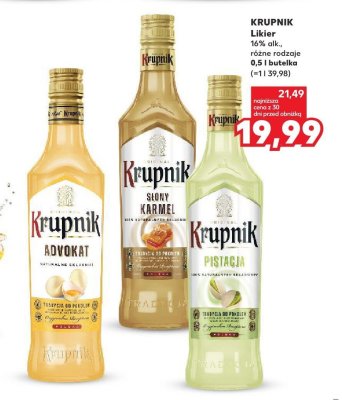 Likier KRUPNIK różne rodzaje promocja w Kaufland