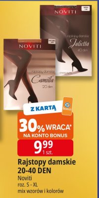 Rajstopy damskie 20-40 DEN Noviti promocja w Leclerc