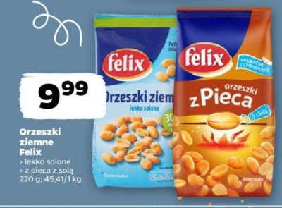 Orzeszki ziemne Felix > lekko solone > 2 pieca z 500g promocja w Netto