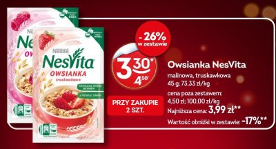 Owsianka NesVita truskawkowa promocja w Żabka