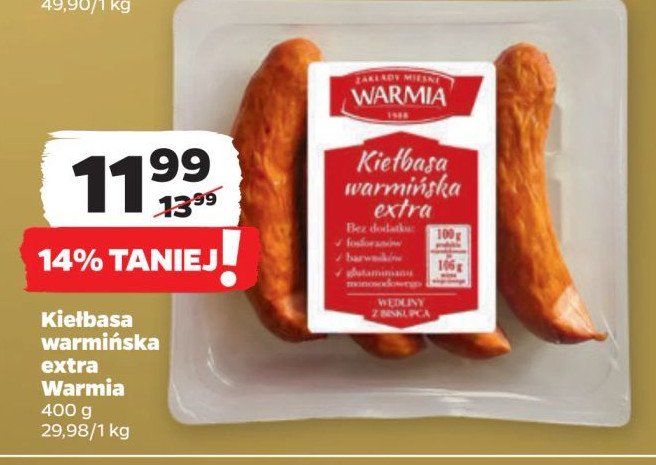 Kiełbasa warmińska extra Warmia promocja