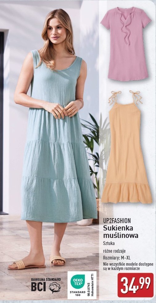 Sukienka muślinowa m-xl Up2fashion promocja w Aldi