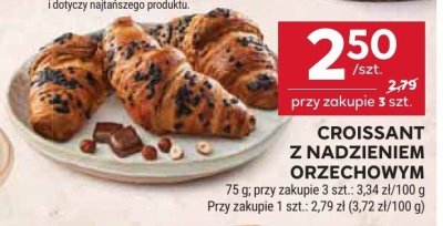 Croissant z nadzieniem orzechowym promocja w Stokrotka